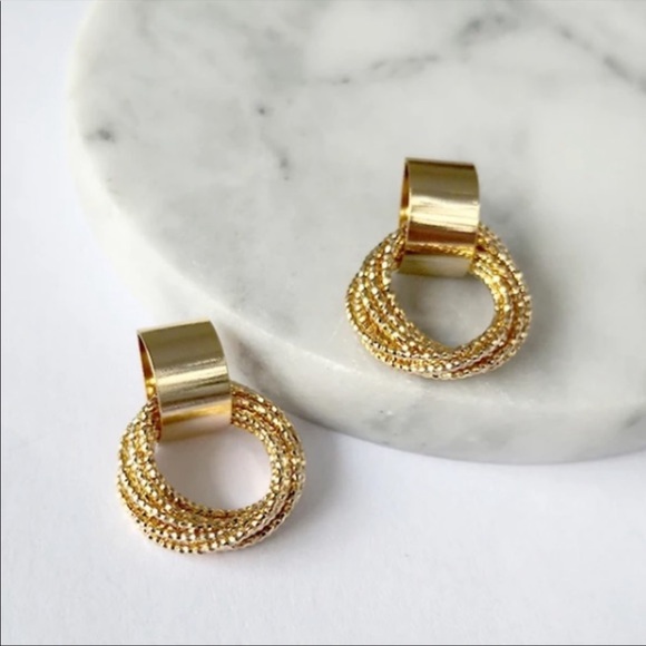 New 14K Multiple Small Circle Pendant Earrings - Picture 8 of 9